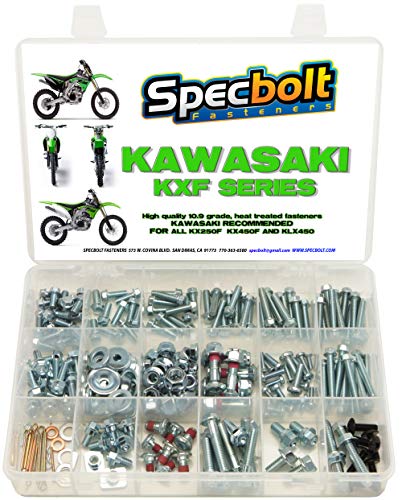 250pc Specbolt Kawasaki KXF 250 450 Four Stroke Bolt Kit for Maintenance & Restoration of MX Dirtbike OEM Spec Fastener KX250F KX450F KXF250 KXF450