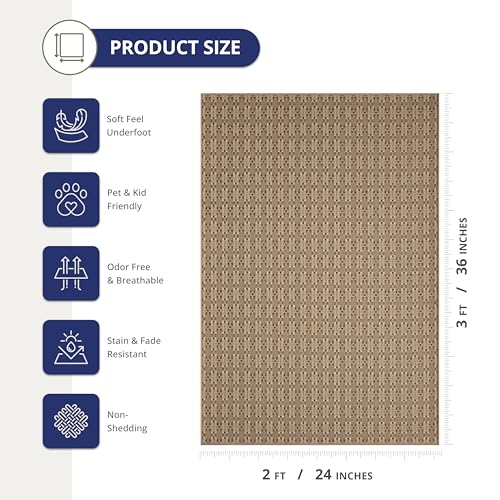 Tapete Abani para interior y exterior 2 x 3 beige miniatura 2