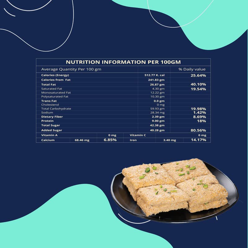 Image of HERBS INDiA Pista Gazak Rajasthani Homemade 400g | Gajjak | Jaggery Sweets | Til Gazzak | Sesame Chikki Snacks | No Added Preservatives and Colours|for Any Occasion