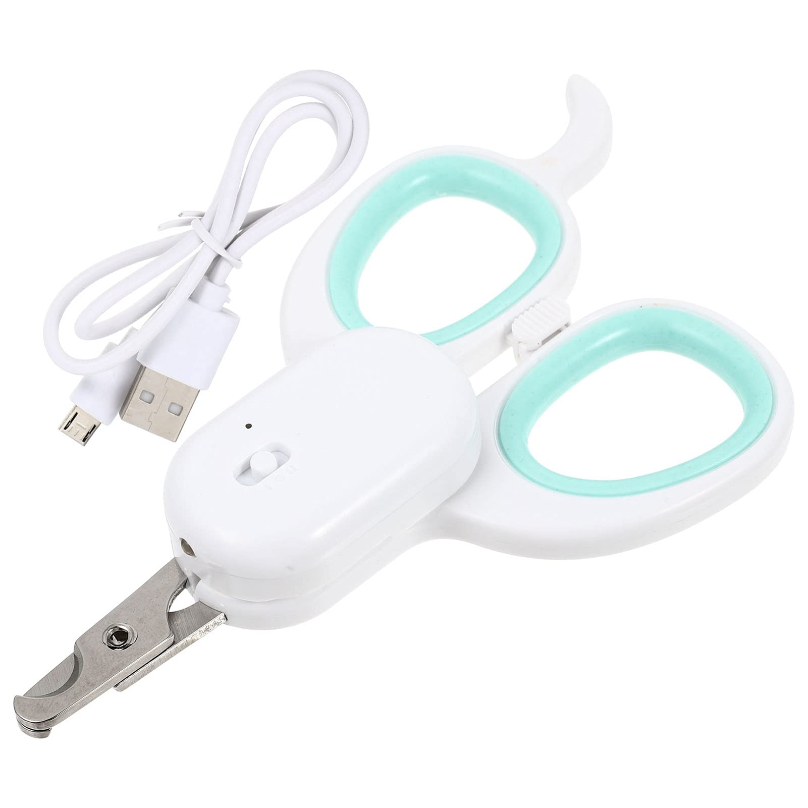 POPETPOP 3pezzi Tagliaunghie per Cani Ricaricabile con Luce LED Strumento per La delle Unghie degli Animali Domestici con Manico Antiscivolo e Ricarica USB