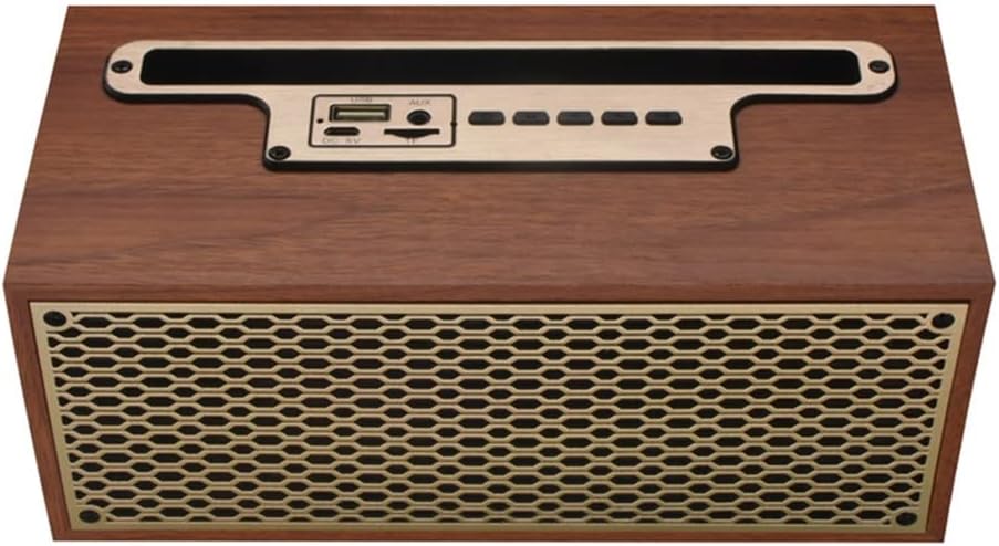 Vintage Wood Grain Speaker Home Subwoofer Outdoor Portable Radio Stereo
