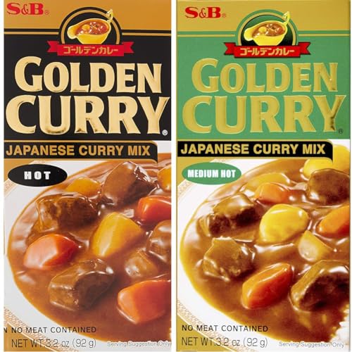 S&B Golden Curry Sauce Mix Bundle - Hot and Medium Hot (3.2 oz Each) image 2