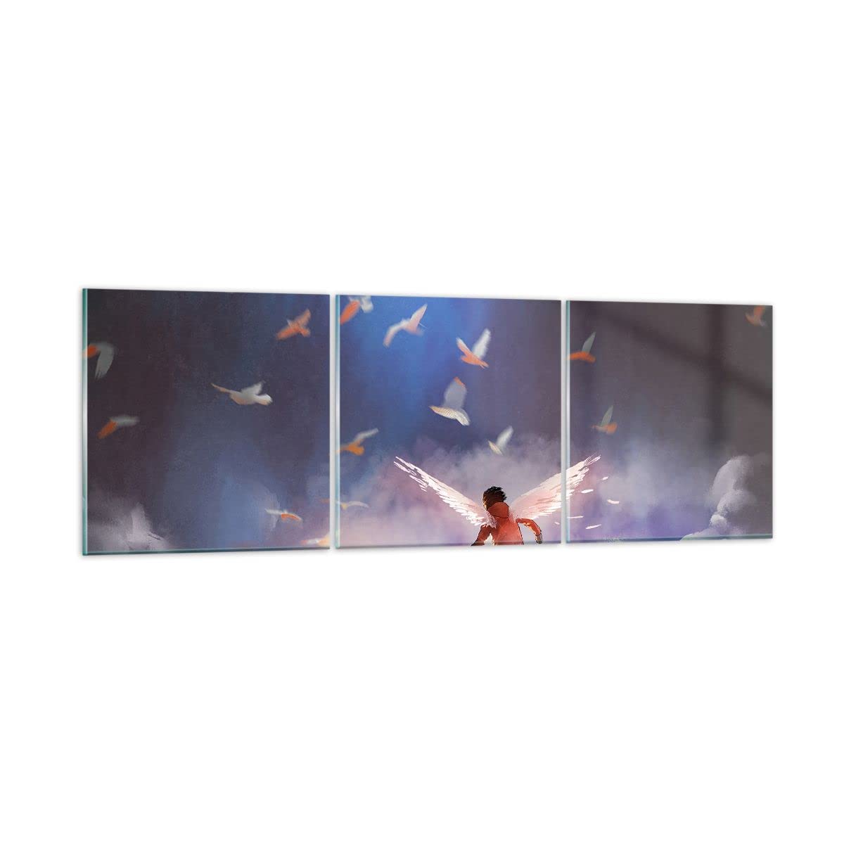 ARTTOR Cuadro Decorativo 120x40cm Moderno Tríptico Infantil Fantasy - 4102 | Imaginación Cuento de hadas Historia Cuadro sobre Vidrio Arte mural Dormitorio Cuadros de Pared Impresión en Cristal ARTTOR