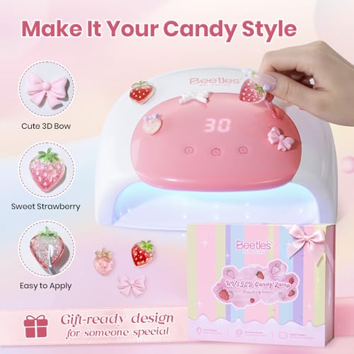 Image of Beetles UV Nail Lamp, Candy White Gel Nail Light with 3 Timer 30 /60 /90s and Countdown Display LED Nails Lamps for Gel Polish Smart Sensor Larger Space Nails Dryer Flash Cure DIY Tools Gifts for Women