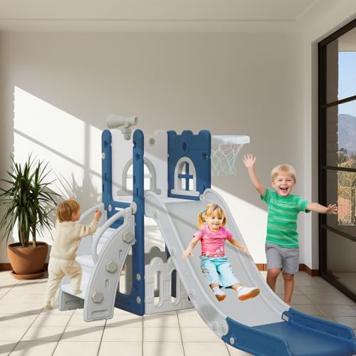 image for LulliSpace 6 in 1 Toddler Slide for Toddler Age 1-3,Kids Climber Slide