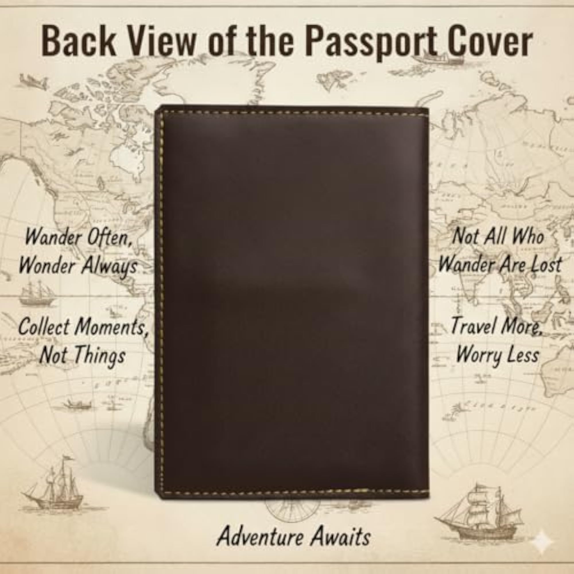 Personalized PU Leather Passport Cover with Name, Stylish Travel Essential