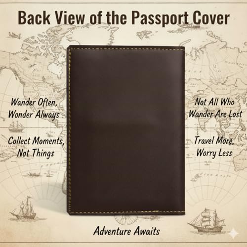 Image of Personalised Name & Charm Leather Passport Cover Holder for Men & Women (Black)