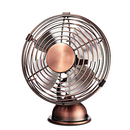 Retro USB Fan Mini Table Antique Fan Portable Table Steel Fan with Switch Angle Adjustable Mini Mute Desktop Electric Fan