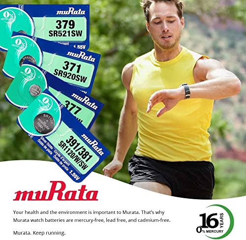 Murata 397 Sr726Sw Battery 1.55V Silver Oxide Watch Button Cell - Replaces Sony 397 (2 Batteries) #TOP1