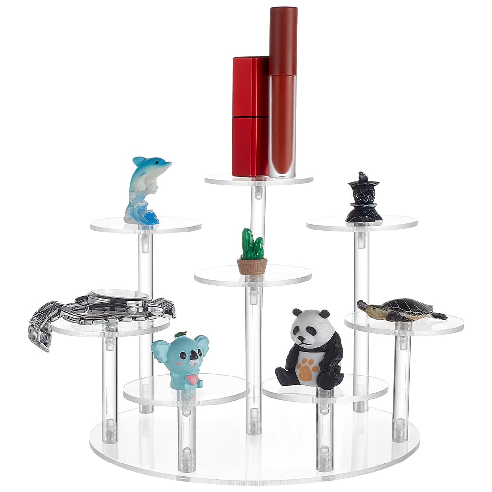 Présentoir en acrylique transparent modulable à 8 niveaux pour optimiser l'espace de vitrine