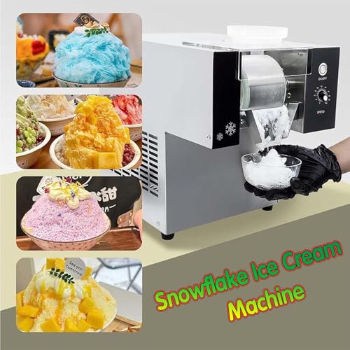 Electric Snow Cone Maker - Commercial Ice Machine with 10-Speed Adjustable Turntable, High-Efficiency Cream Ice Crusher Shaver for Parties and Events