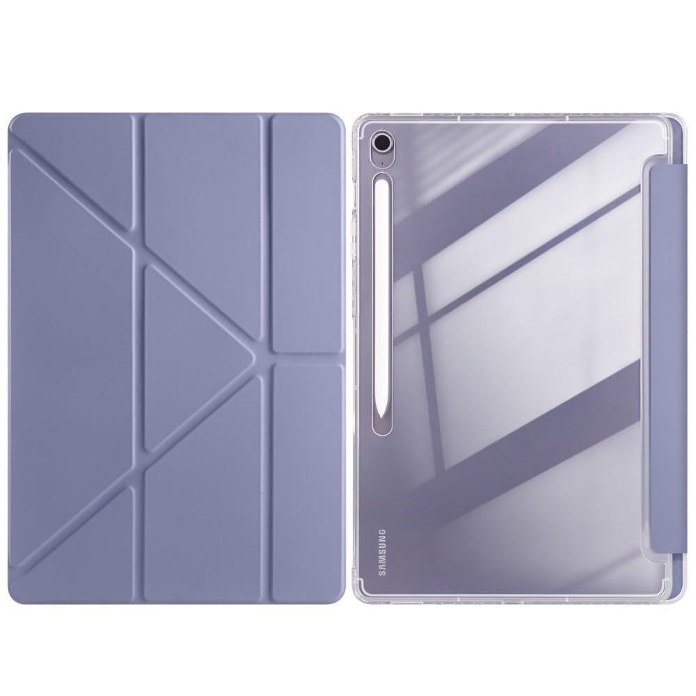 Generic Étui compatible avec Samsung Galaxy Tab S9 FE 10.9 SM-X510 SM-X516B (couleur : lavande violet) étui en cuir à rabat avec support en silicone rigide