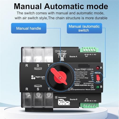 ATS 3P 100A interrupteur transfert automatique triphasé haute fiabilité - 3