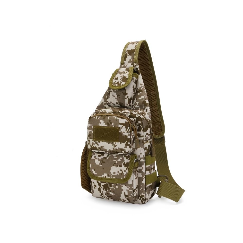 SHUIMNH Sling Bag Crossbody Backpack for Men,Handiness Skiing Sling Bag, Lightweight Daypack for Hiking Travel (Camouflage)