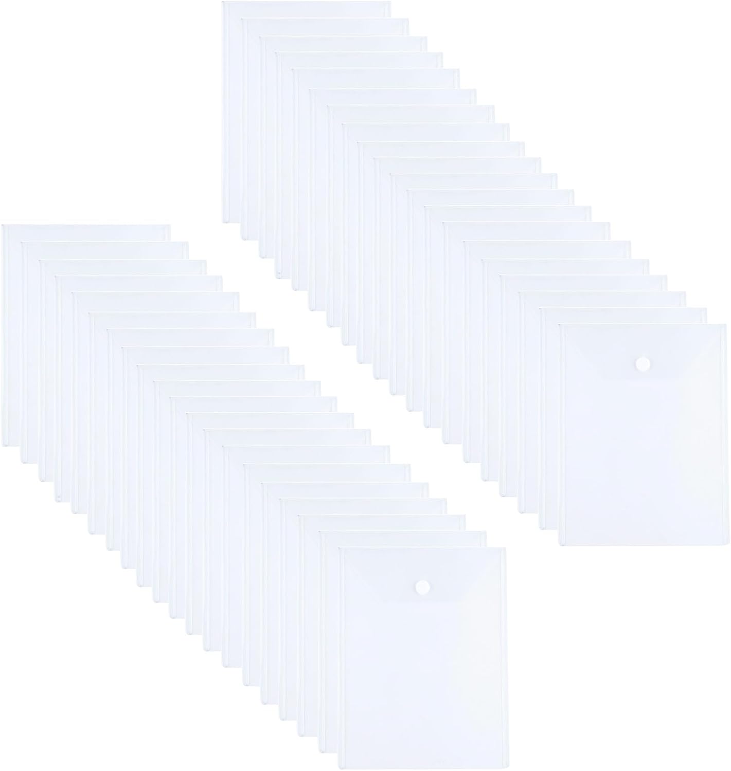 Vertical 10 x 13 Clear Large Plastic Envelopes Document File Storage Holder 40 Pack Hook Loop Closure