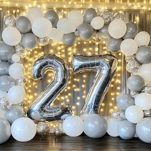 RUBFAC 129pcs Gray Balloons Different Sizes 18 12 10 5 Inches Matte Grey Latex Balloon Garland Arch Kit for Birthday Party Graduation Baby Shower Wedding Holiday Decoration by rubfac - Image 5