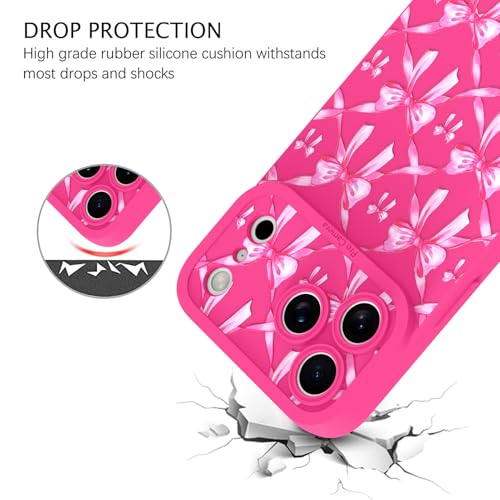 Image of ZIYE for iPhone 17 Pro Case Hot Pink Bows Pattern Phone Case