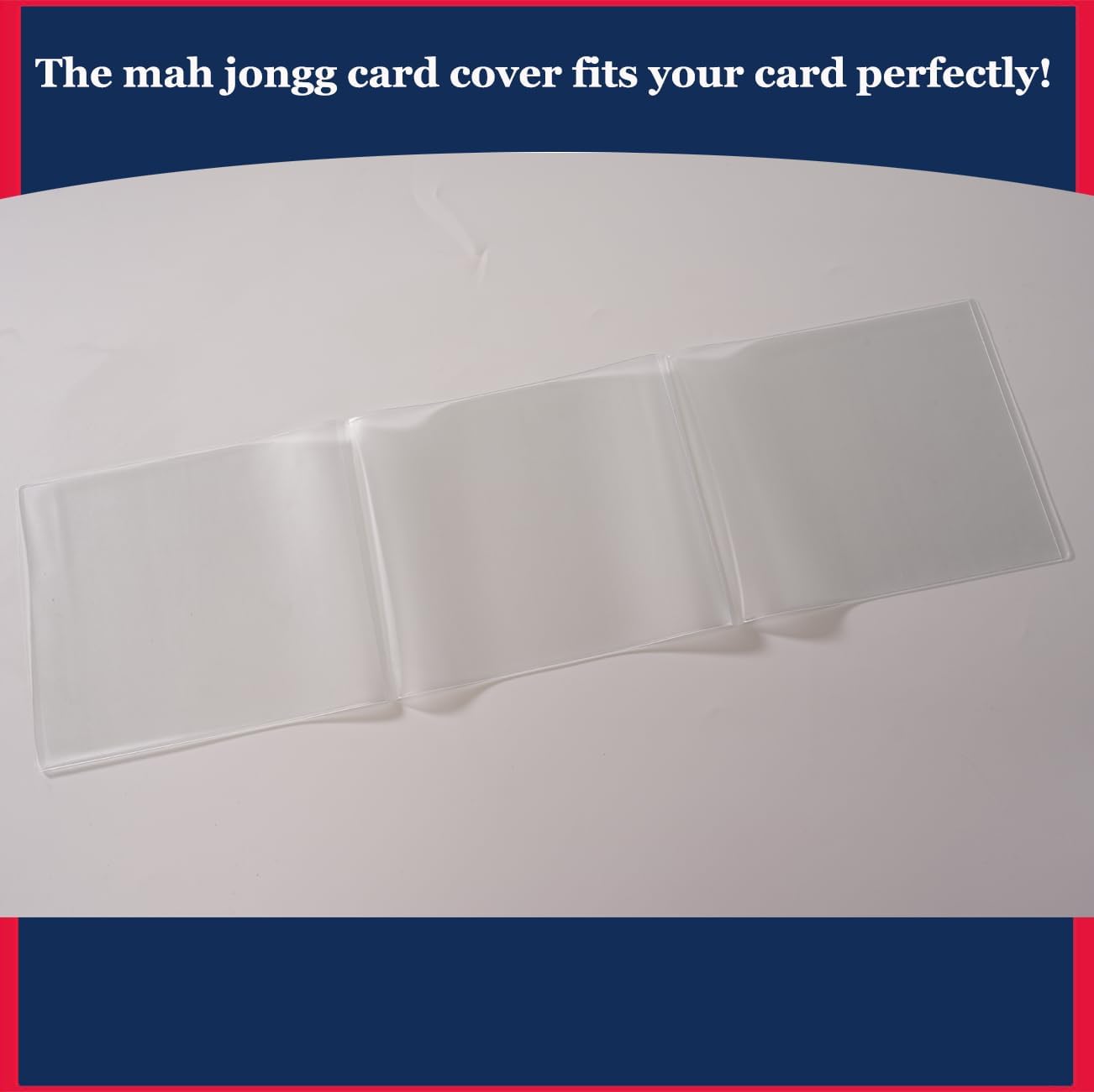 Mah jongg Card Sleeve,2 pcs, Compatible with Large Print Mah Jong Card, Matte Surface, PVC Plastic, Soft,Sturdy