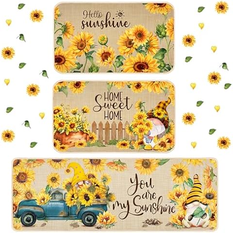 Timgle Sunflower Kitchen Rugs Cover