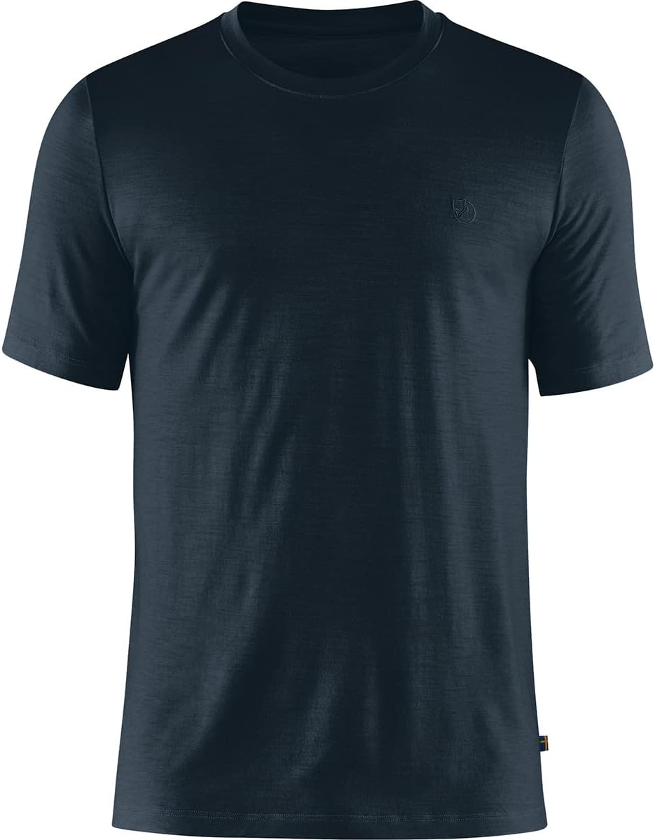 Fjällräven Abisko Men's Short Sleeve Wool Shirt - Temperature Regulating, Quick-Dry, Merino Wool - Hiking, Trekking