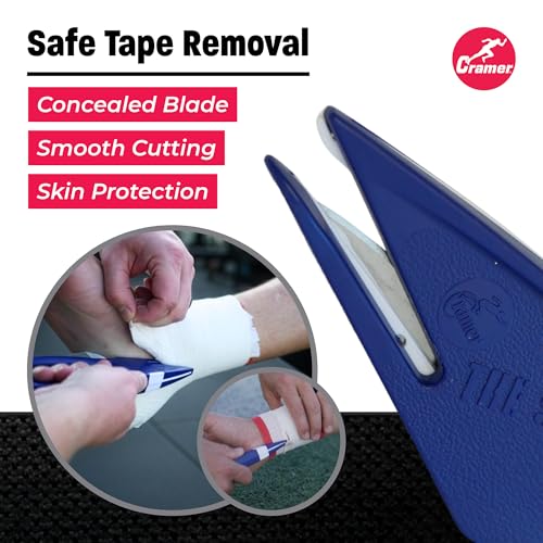 Image of Cramer Training Supplies, Shark Tape Cutter & Remover Liquid for Adhesive Removal, Safe Edge Scissors, Bandage Shears & Solution to Safely Remove Tape, Standard Tape Cutter