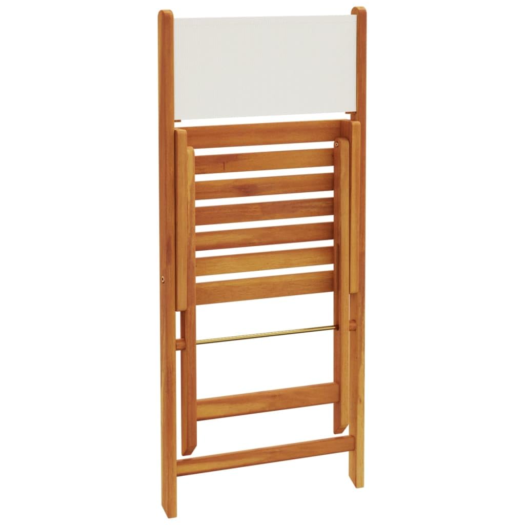 LAPOOH Set da Bistrot 3pz Bianco Crema in Tessuto e Legno Massello,Set Bistrò Veranda,Set Bistrot da Esterno,Set Bistrot da Balcone-3281748