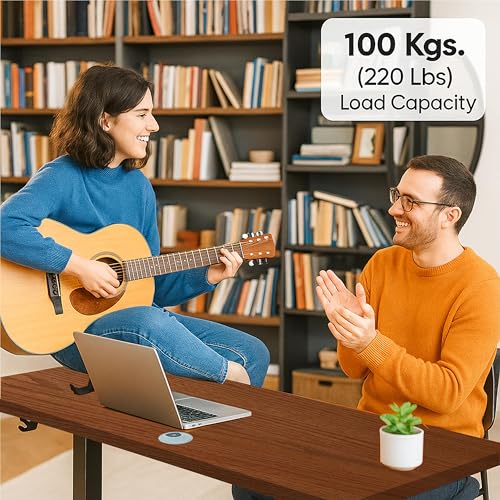 Image of iVOOMi Compudesk Imperium Automatic Height Adjustable Everyday Ergonomic Sit Stand Desk for Office Work with Advance Memory Preset, 100 Kgs Max Weight Capacity, 4 Preset Height Options - Dark Brown