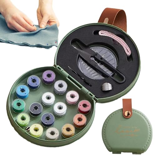 Kits de Costura | De s Doble Capa,Set de Costura Básico,para Zurcido Bordado Abalorios Tapicería Ganchillo Tejido Tela Principiantes Manualidades Acolchado Denim Jeans