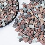 Rahato 3lbs Mix Horticultural Lava Rocks for Plants, 3/8 Inch Potting Soil Amendment for Succulents, Cacti, Bonsai, Decorative Gravel Plant Drainage Volcanic for Terrarium, Top Dressing