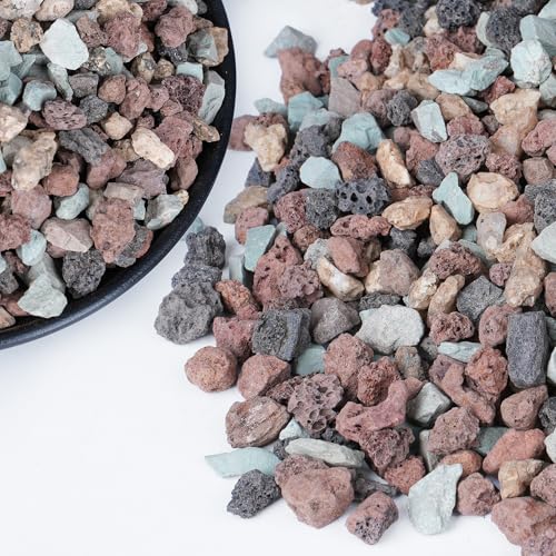 Rahato 6lbs Mix Horticultural Lava Rocks for Plants, 3/8 Inch
