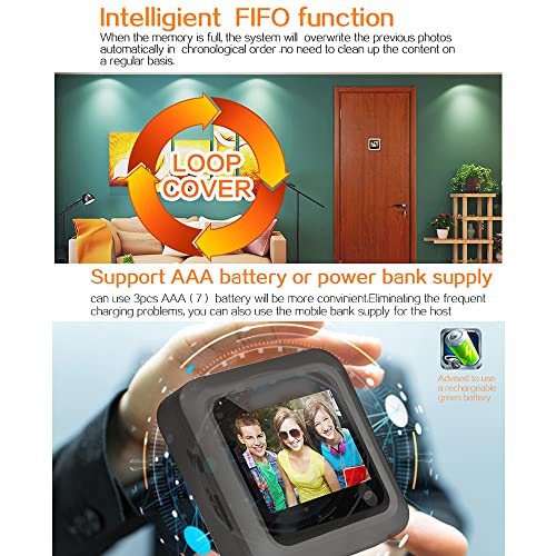 Henniu Campainha de vídeo de 2,4 polegadas Visor de olho mágico de 145 graus Campainha de porta para