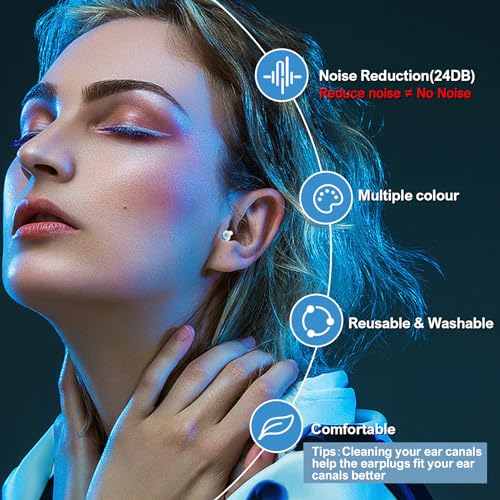Image of YomauiYee High Fidelity Concert Earplugs for Concerts Musicians, Music Festivals, Earplugs for Noise Reduction, 24db 2 Pairs