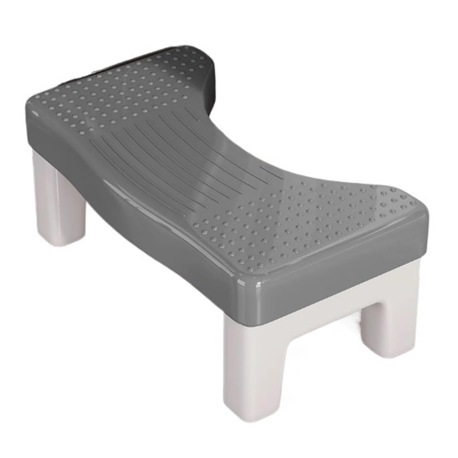 Toilettenhocker for Erwachsene, Kunststoff, Toilettenhocker, Kothocker for die Hockhaltung, quadratischer, rutschfester Badezimmer-Fußstützenhocker, einfache Lagerung, Tragfähigkeit 300 Pfund(Grey)