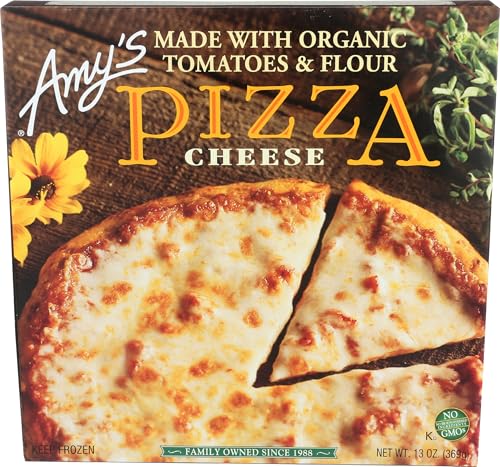 Amy's Frozen Cheese Pizza, Made with Organic Tomatoes and Flour, Hand Stretched Crust, Full Size,13 Ounce (Pack of 1)