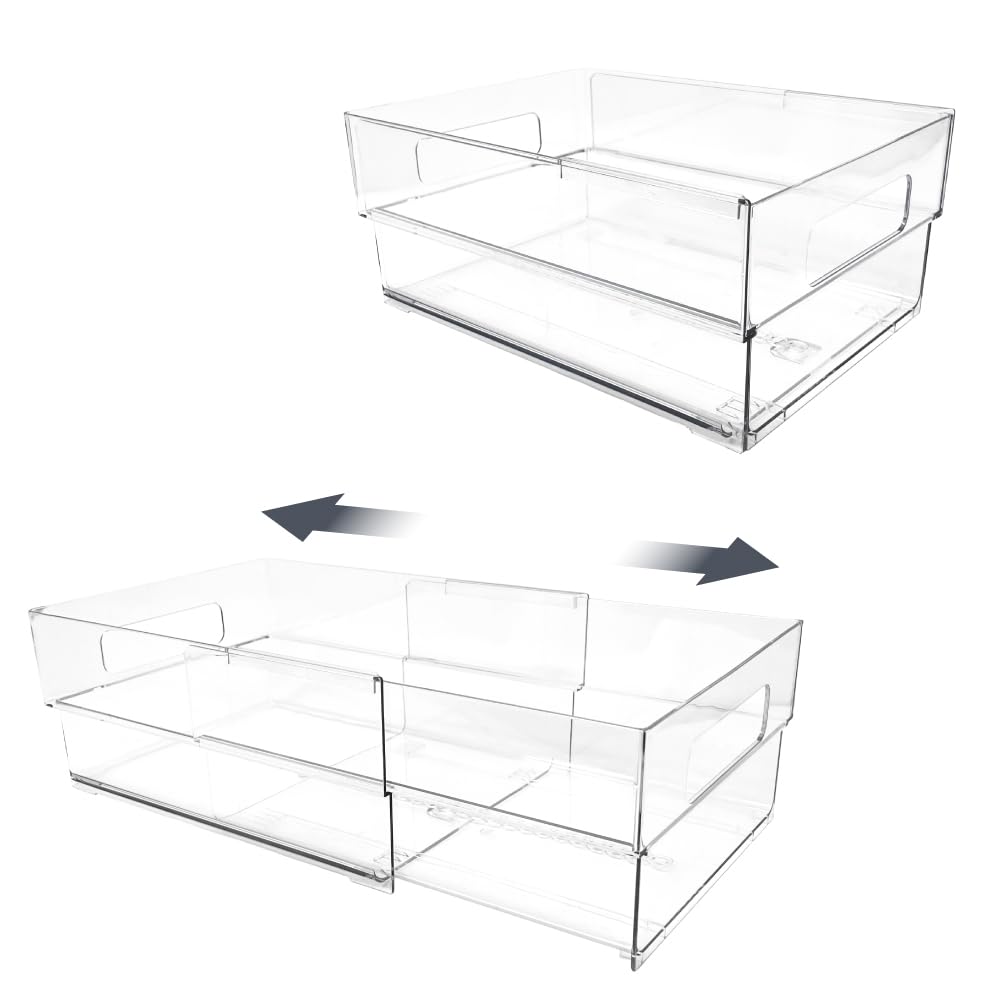 Photo 1 of Isaac Jacobs 2-Pack Clear Expandable Storage Bins - Medium