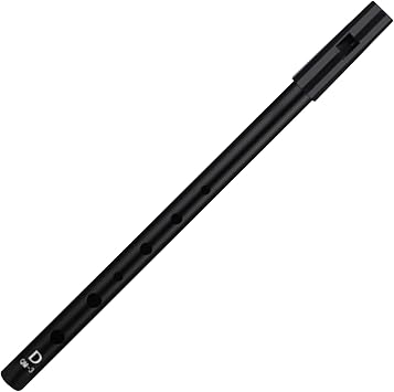 Traditional Irish Tin Whistle D Key 6 Hole Penny Whistle for Celtic Music Lovers Beginners Professional Players Composers with Soft Black Storage Pouch Black
