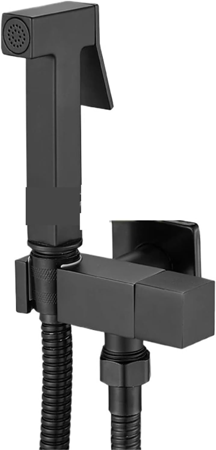 Douchette WC noir mat en laiton avec robinet d'eau froide unique pour hygiène