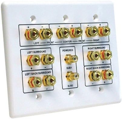 7.1 Channel 3-Gang White Speaker Wall Plate Decora