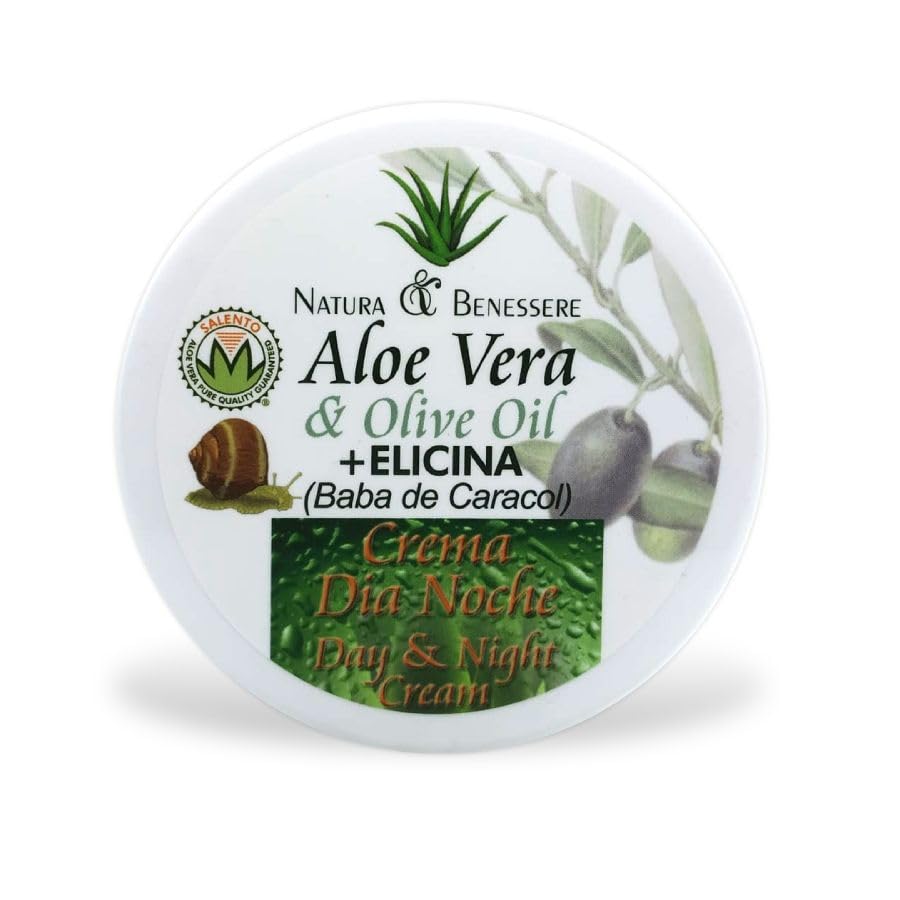 Crema Facial Hidratante, Crema Aloe Vera Puro, Baba de Caracol, Argán, Karité |Para manchas en la cara, piel seca y piel Mixta | Antiedad | Efecto Lifting | Crema Día y Noche 100 ml.
