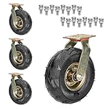 ✿ Set di 4 pezzi di rotelle per impieghi gravosi, con 16 set di bulloni in acciaio inossidabile M10*50 mm. 3 tipi di rotelle e 5 combinazioni disponibili. Diametro ruota: 200/250mm. Altezza di installazione: 250/295 mm. Dimensioni piastra superiore 115 mm×100 mm