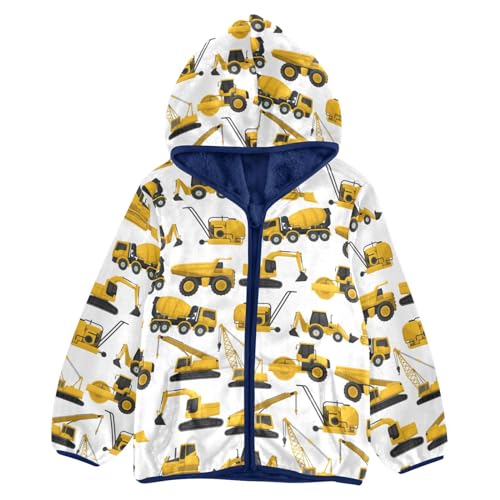 Boys Fleece Jacket Hooded Autumn Winter Long Sleeve Thick Warm Outerwear;3-10 Years Kids Cute Fuzzy Jacket