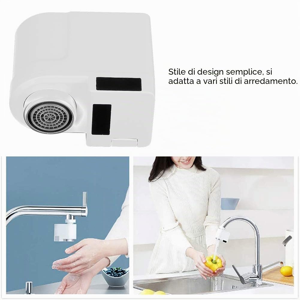 FLEXMAN Filtro Acqua Rubinetto, Ugello Rubinetto a Induzione Gorgogliatore, Filtro Rubinetto Interruttore Automatico Intelligente con 6 Adattatori, Dispositivo di Risparmio Idrico