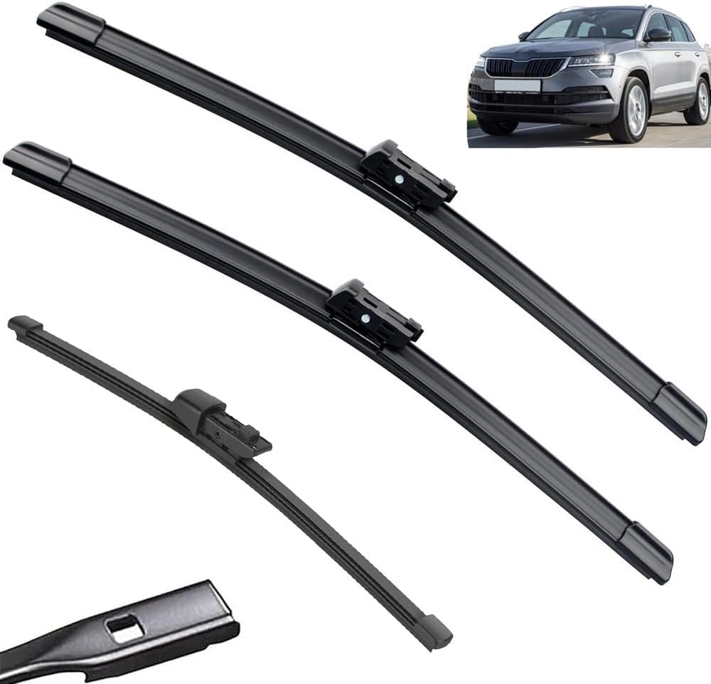 MadongJ Windshield Windscreen Wiper Blades for Skoda Karoq 2017-2023, Replacement Blades All-Weather Performance Streak-Free Windshield Wipers