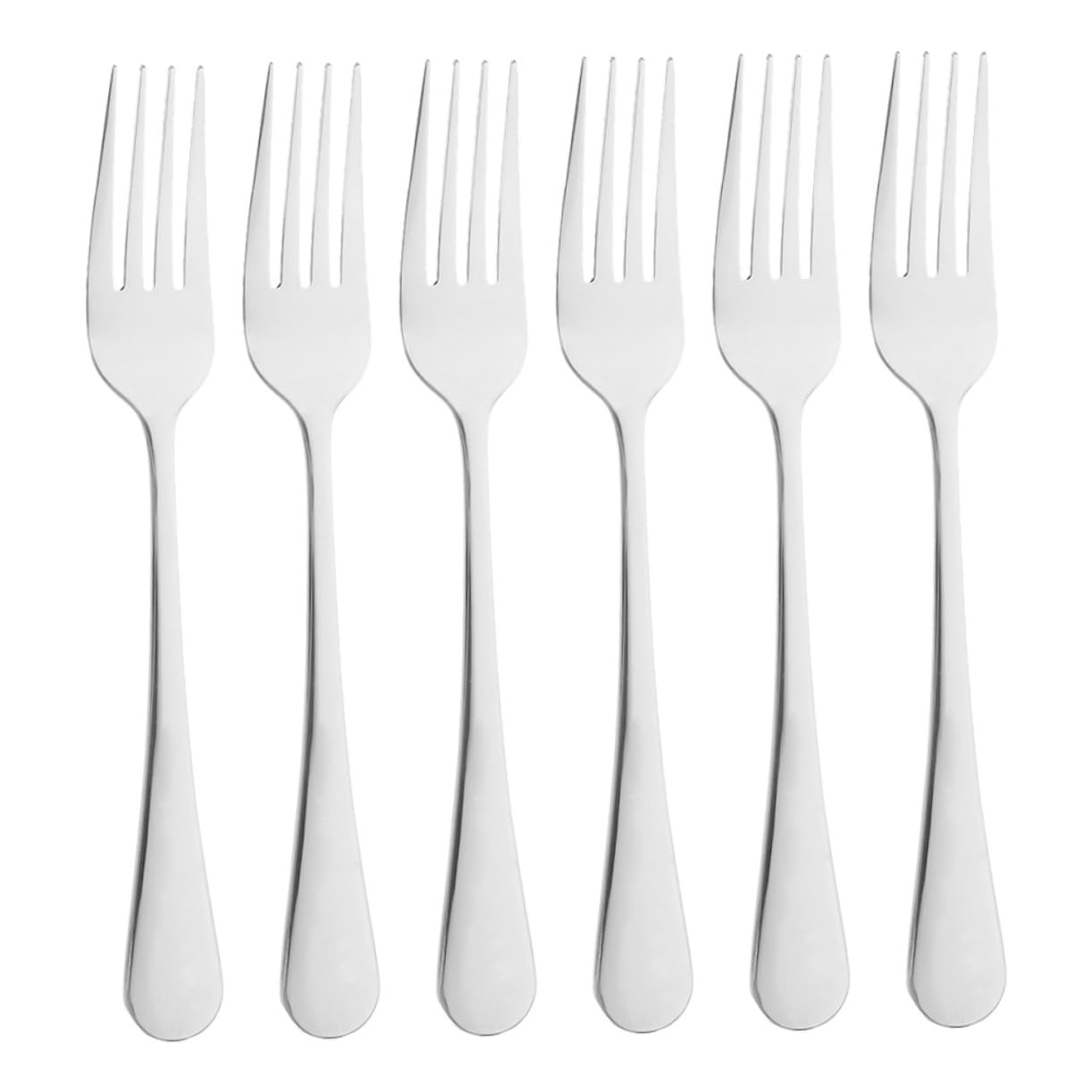 COLLBATH 6pcs Stainless Steel Salad Steak Forks Lightweight Resistant Kitchen Utensils for Bbq Dinners and Family Gatherings Dishwasher