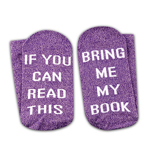 GJTIM 2PAIRS Funny Reading Book Theme Socks If You Can Read This Bring Me My Book Reading Lover Gift for Her3