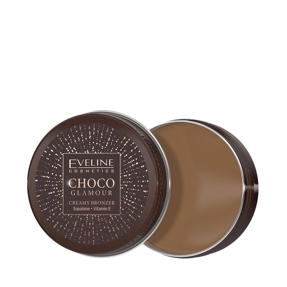 Eveline Cosmetics Choco Glamour Choco Glamour Cream Bronzer No. 01 - Silky Formula with Squalane & Vitamin E, Vegan, 20g