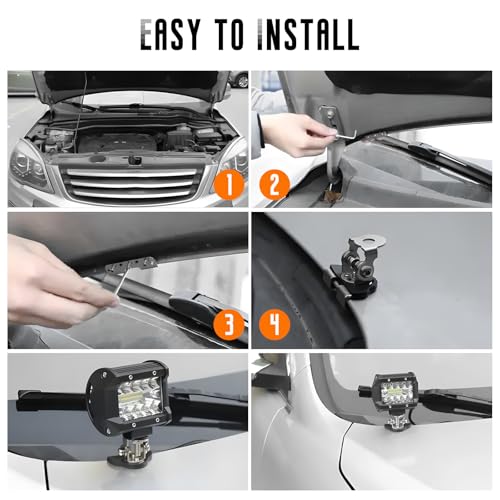 2 soportes para barra de luz LED ajustables para auto miniatura 5