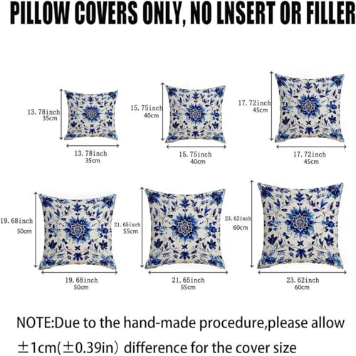 Housse coussin 80x80cm bleu velours taie oreiller grand format - 6