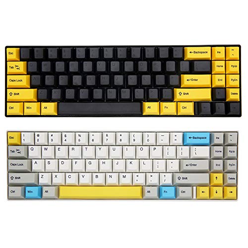 YUNZII HelloGanss ALT71D 71&68 Keys Wireless Mechanical Keyboard with Cherry MX Switch, Dye Sub PBT keycap, NKRO,USB Type C for Gaming (Cherry MX Brown, White Gold)