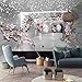 Forwall - Vlies Fototapete Blumen Magischer Tunnel Holz Moderne 368x254 cm - Fototapeten - Tapeten - für Wohnzimmer Schlafzimmer - Vliestapete Wandtapete Tapete 3D Effekt- inkl. Kleister